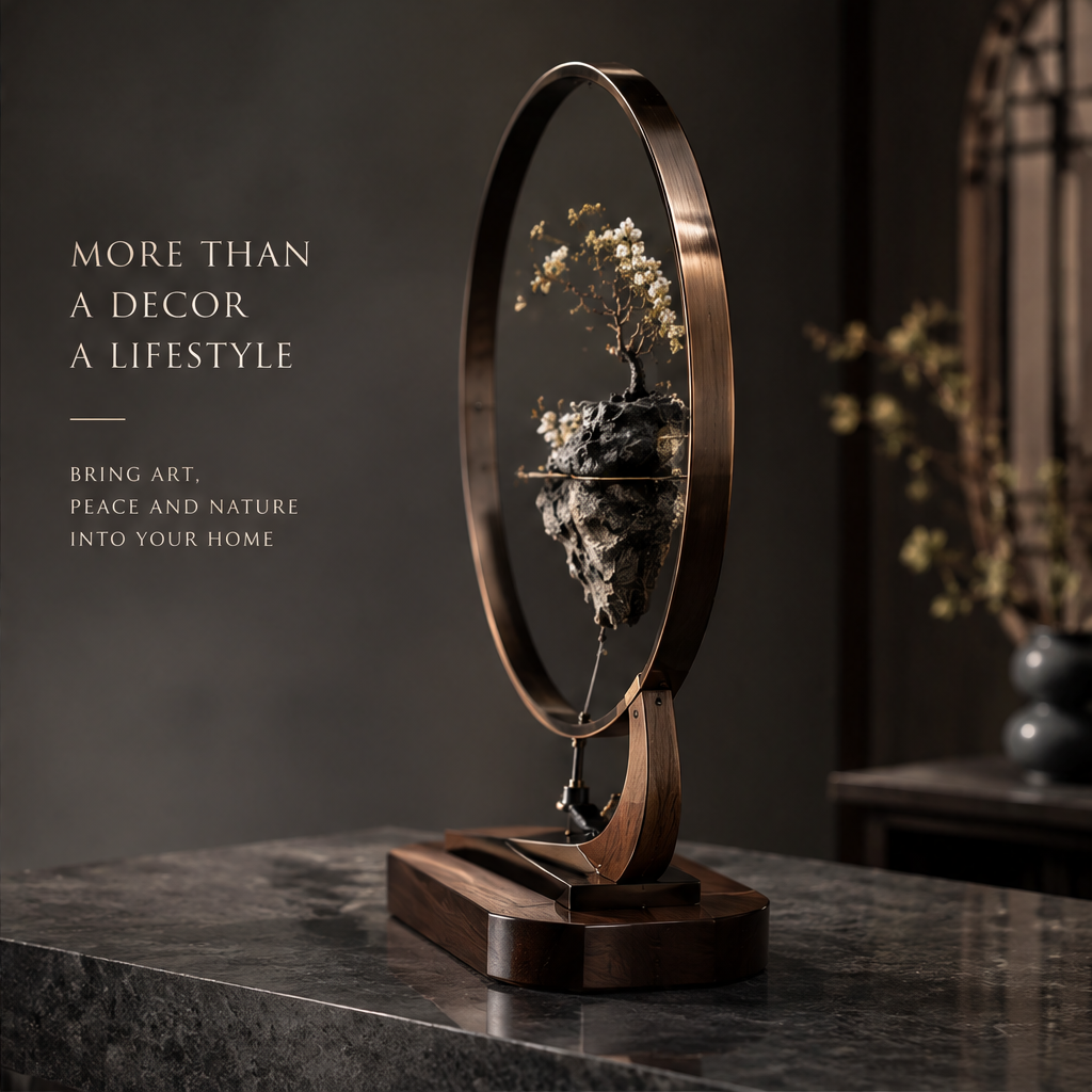 DINOVIR Zen Blossom Tree in a Round Frame