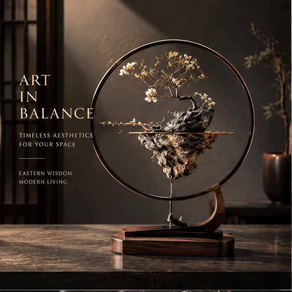 DINOVIR Zen Blossom Tree in a Round Frame