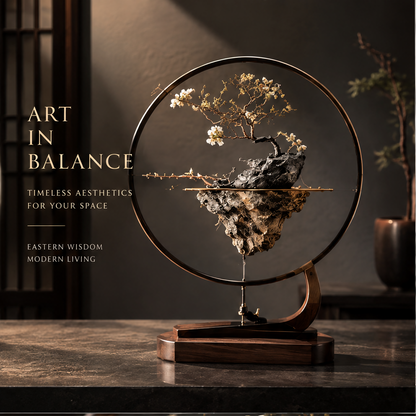 DINOVIR Zen Blossom Tree in a Round Frame