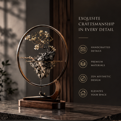 DINOVIR Zen Blossom Tree in a Round Frame