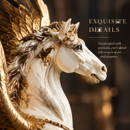 DINOVIR Pegasus Sculpture with Gold Wings