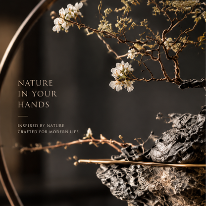 DINOVIR Zen Blossom Tree in a Round Frame