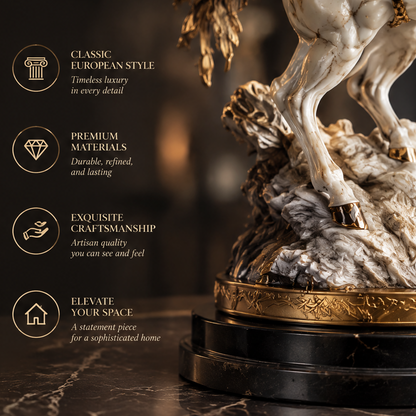 DINOVIR Pegasus Sculpture with Gold Wings