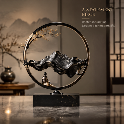 DINOVIR Zen Mountain Ring and Seated Monk