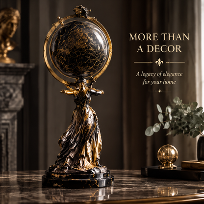 DINOVIR Black Globe with Classical Figure